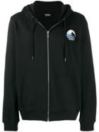 Karl Lagerfeld Printed Zipped Hoodie - Black