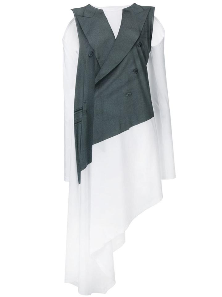Mm6 Maison Margiela Jacket Layered Dress - White