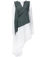Mm6 Maison Margiela Jacket Layered Dress - White