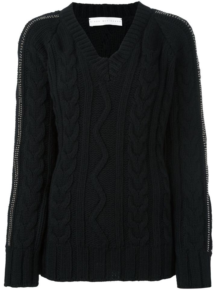 Giada Benincasa Cable Knit Sweater, Women's, Size: Medium, Black, Wool