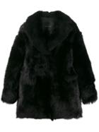 Blancha Shearling Short Coat - Black