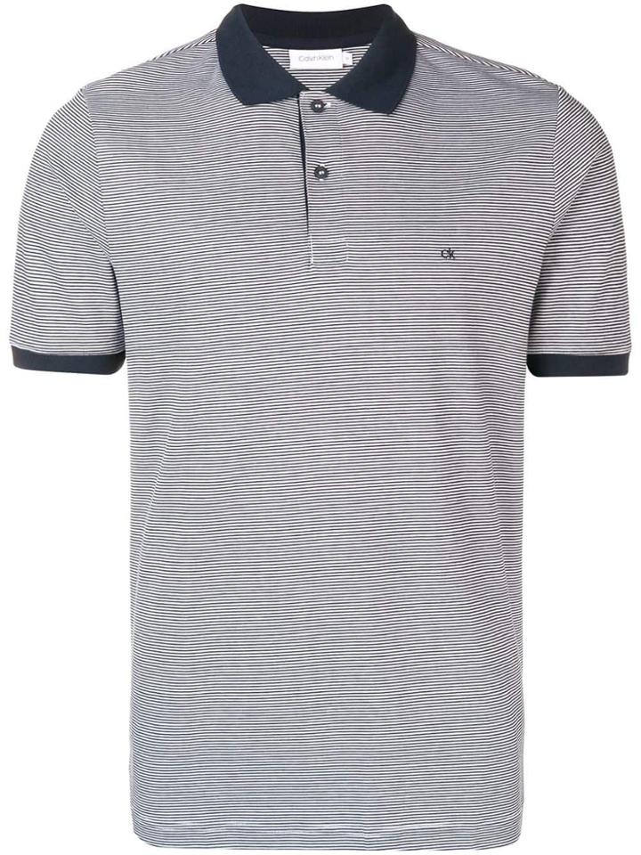 Calvin Klein Contrast Collar Polo Shirt - Blue