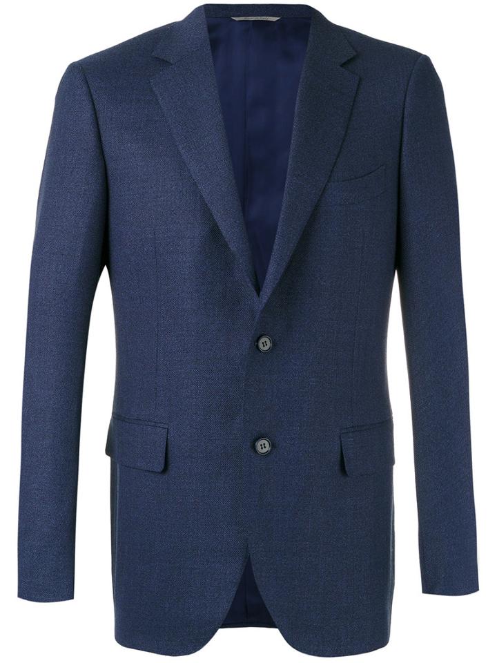 Canali - Two Button Blazer - Men - Wool/cupro - 50, Blue, Wool/cupro