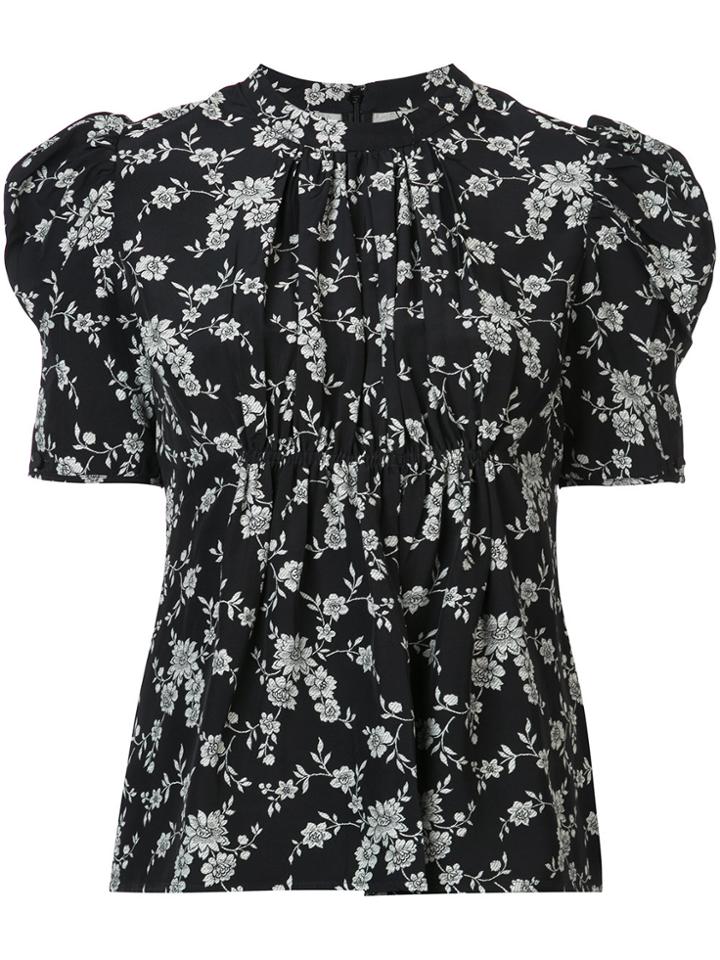 Co Floral Motif Blouse - Black
