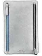 Smythson Panama Double Zip Currency Case - Metallic