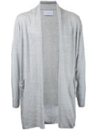 Estnation - Long Open Cardigan - Men - Linen/flax - L, Grey, Linen/flax