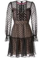 Temperley London Polka Dot Short Dress - Black
