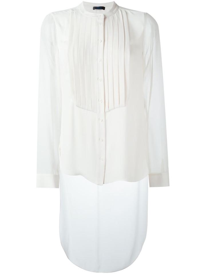 Twin-set Pleated Bib Shirt, Women's, Size: Small, Nude/neutrals, Polyester