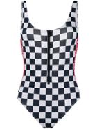 Mc2 Saint Barth Checkered Zip Front Swimsuit - Blue