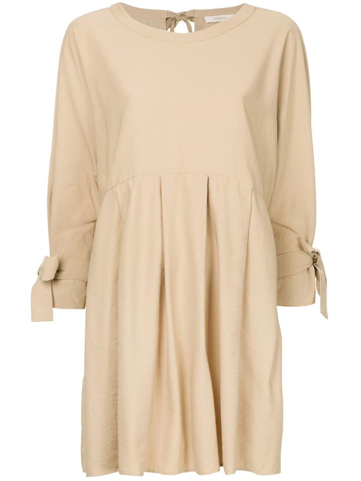 Aeron Tie Cuff Detail Dress - Nude & Neutrals