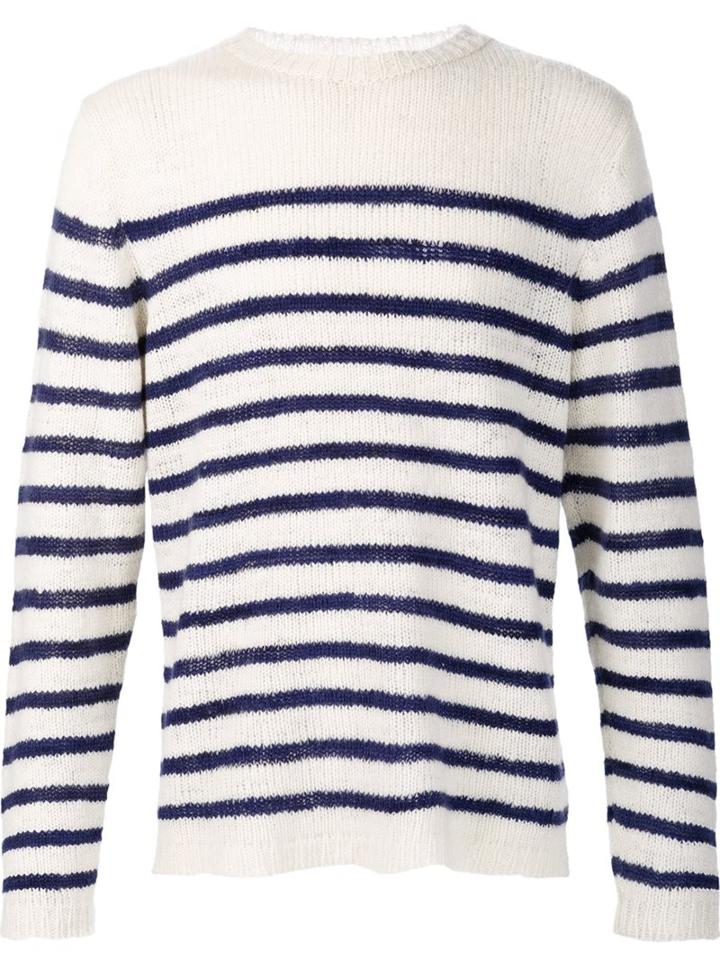 The Elder Statesman Cashmere 'picasso' Jumper, Adult Unisex, Size: Large, White, Cashmere
