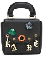 Christopher Kane Bonnie Stone Charm Shoulder Bag - Black