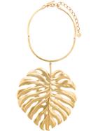 Oscar De La Renta Monstera Leaf Necklace - Yellow & Orange