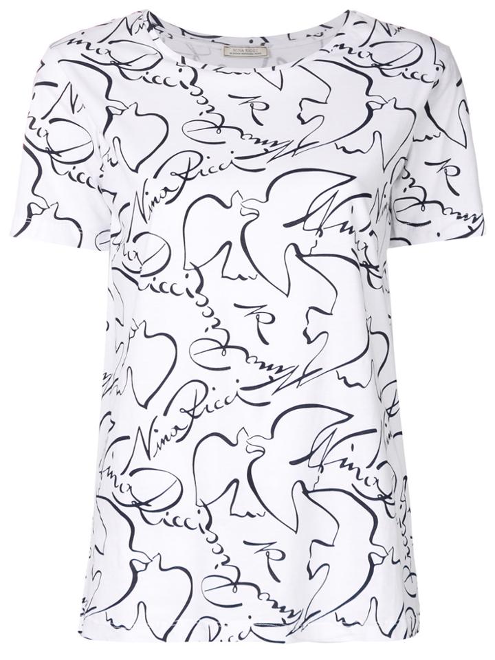 Nina Ricci Signature Print T-shirt - White