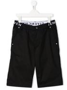 Givenchy Kids Lightning Bolt Detail Shorts - Black