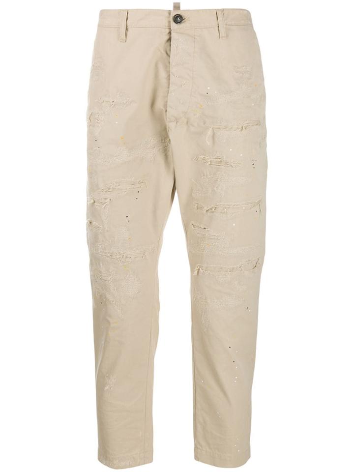 Dsquared2 Distressed Cropped Trousers - Neutrals