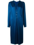 Lanvin - Ruffled Accent Maxi Dress - Women - Acetate/viscose - 40, Blue, Acetate/viscose