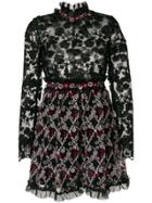 Giamba Embroidered Floral Dress - Black