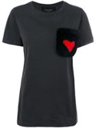 Mr & Mrs Italy - Fur Pocket T-shirt - Women - Cotton - Xs, Black, Cotton