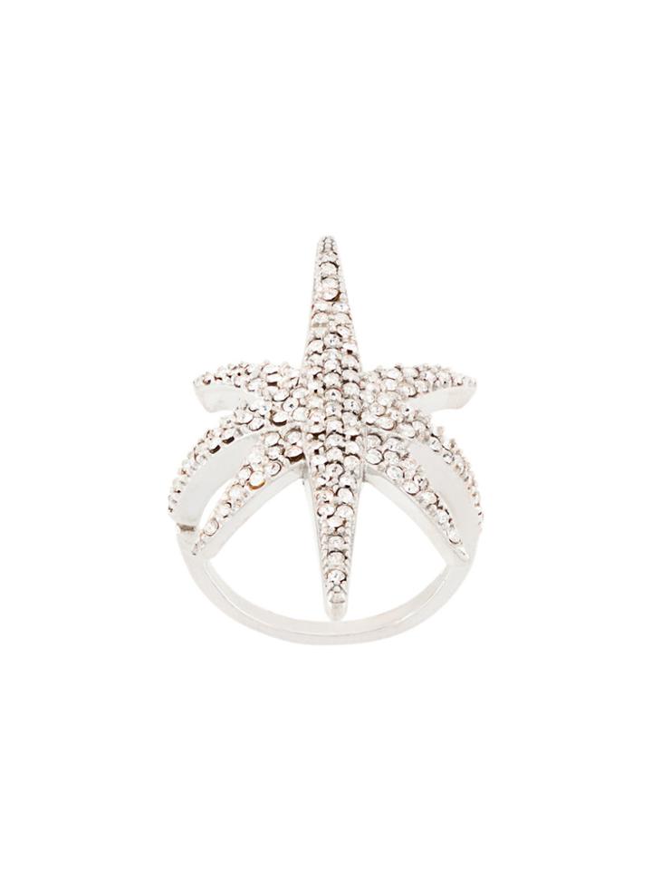 Federica Tosi Gemstone Embellished Star Ring - Grey