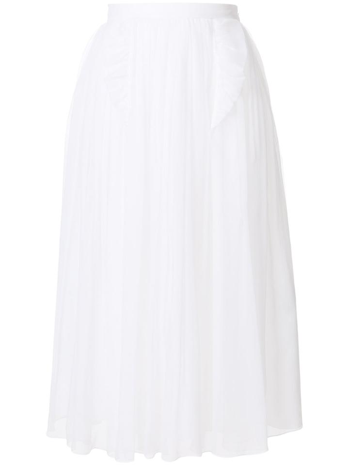 No21 High-waisted Ruffled Skirt - White