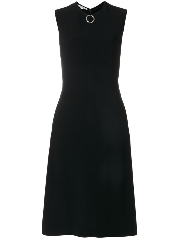 Stella Mccartney - Ring Detail Collar Dress - Women - Spandex/elastane/acetate/viscose/metal - 44, Black, Spandex/elastane/acetate/viscose/metal