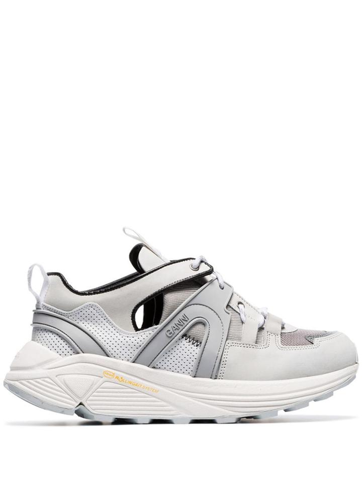 Ganni White Brooklyn 45 Chunky Caged Low-top Sneakers