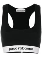 Paco Rabanne Elasticated Waistband Cropped Top - Black