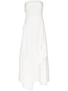 Rejina Pyo Asymmetric Tie Detail Bandeau Midi Dress - White