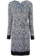 Michael Michael Kors Floral Print Shift Dress, Women's, Size: Xs, Blue, Polyester/spandex/elastane