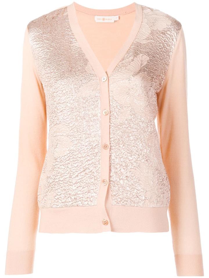 Tory Burch Floral Cloqué-front Cardigan - Pink