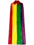 Burberry Rainbow Stripe Faux Fur Cape Coat - Multicolour