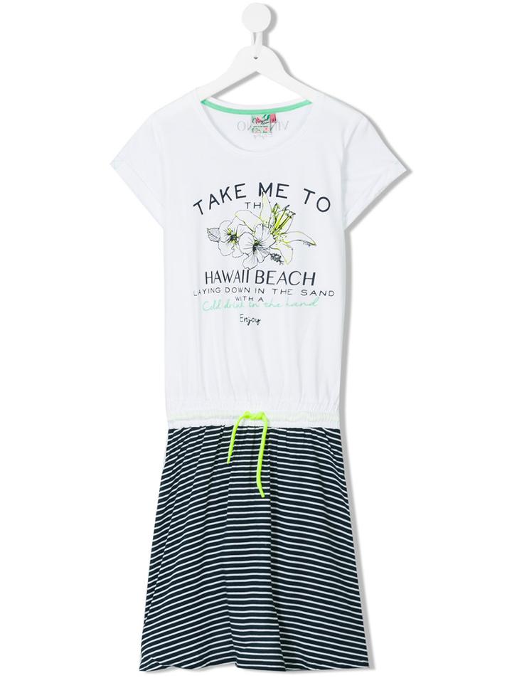 Vingino - Teen Short-sleeve Striped Dress - Kids - Cotton/viscose - 16 Yrs, White