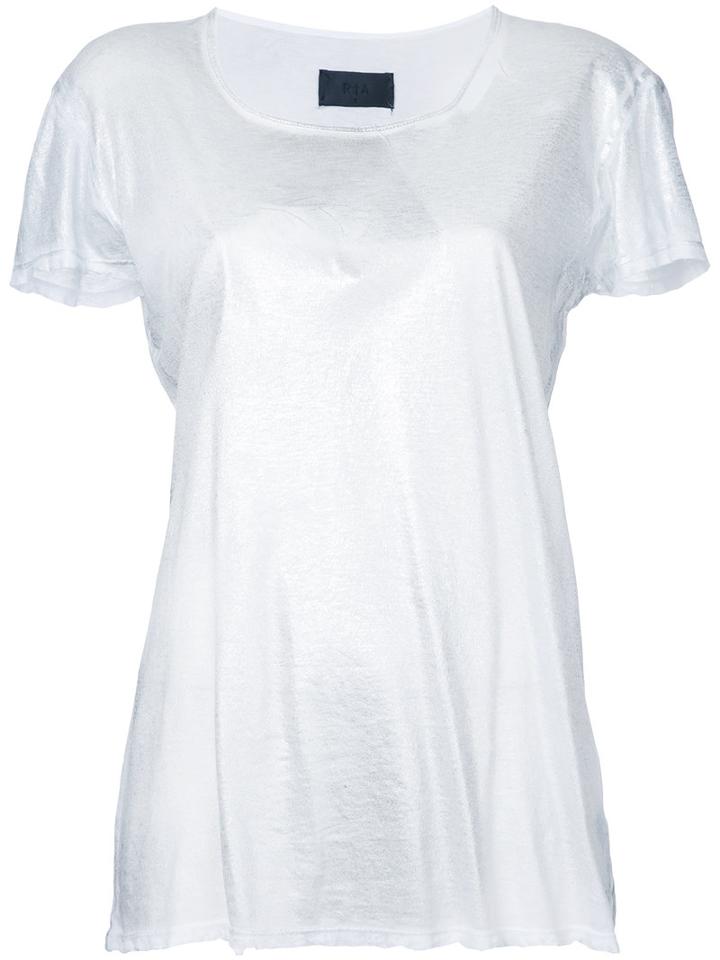 Rta - Slit Neck T-shirt - Women - Cotton/cashmere - M, Grey, Cotton/cashmere