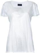 Rta - Slit Neck T-shirt - Women - Cotton/cashmere - M, Grey, Cotton/cashmere