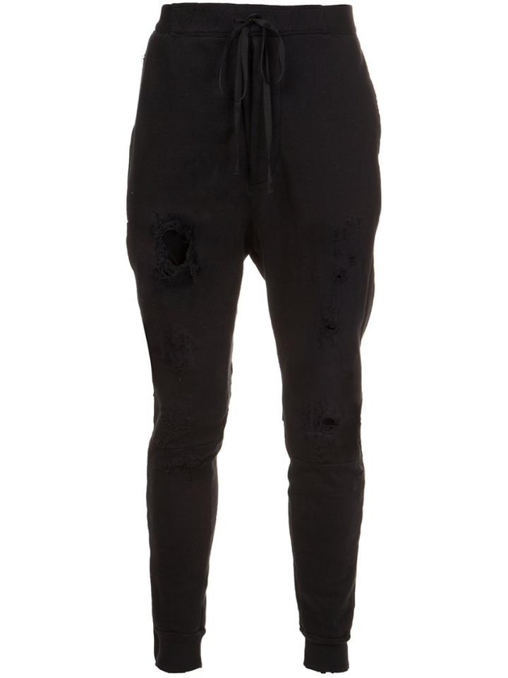 Unravel Project Distressed Track Pants - Black