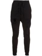 Unravel Project Distressed Track Pants - Black
