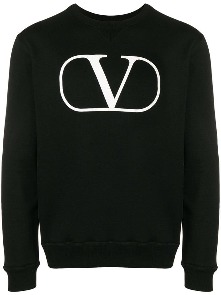 Valentino Logo Print Sweatshirt - Black