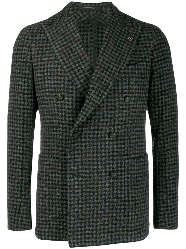 Tagliatore Checked Pattern Blazer - Black