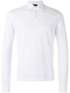 Zanone Longsleeved Polo Shirt, Men's, Size: 50, White, Cotton