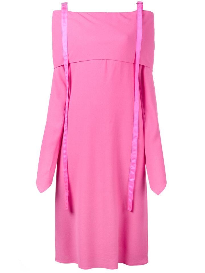 Sies Marjan Off-shoulder Long Sleeve Dress - Pink & Purple