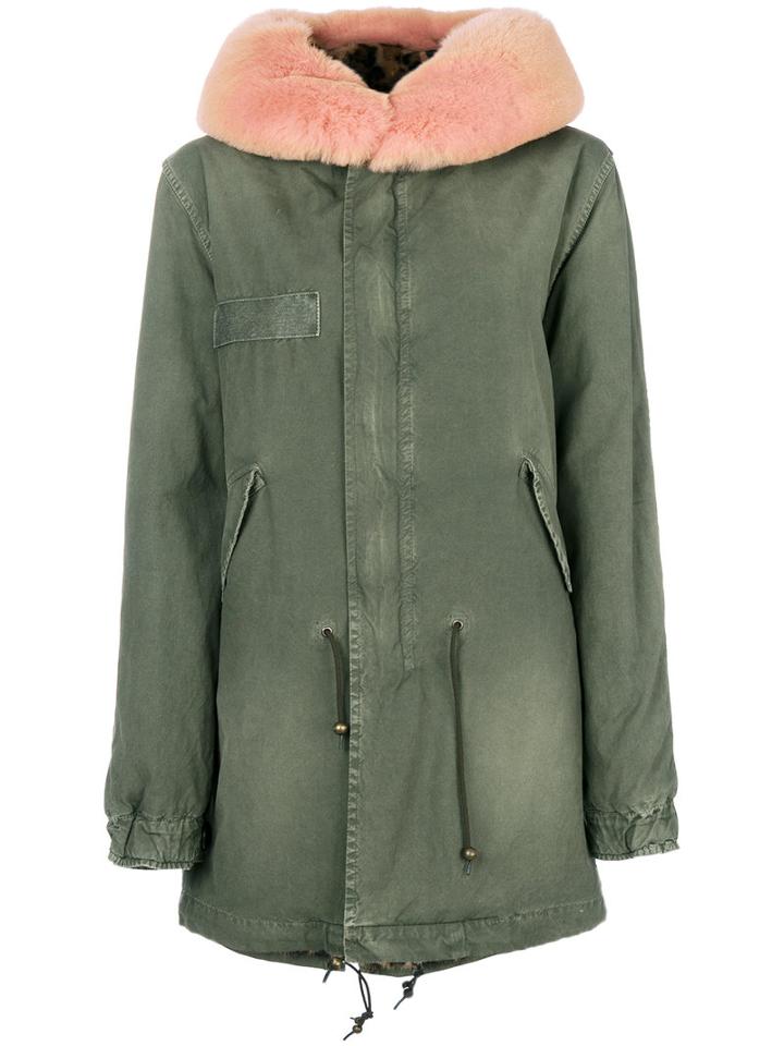 Mr & Mrs Italy - Fur Trim Coat - Women - Cotton/lamb Skin/mink Fur/polyamide - M, Green, Cotton/lamb Skin/mink Fur/polyamide