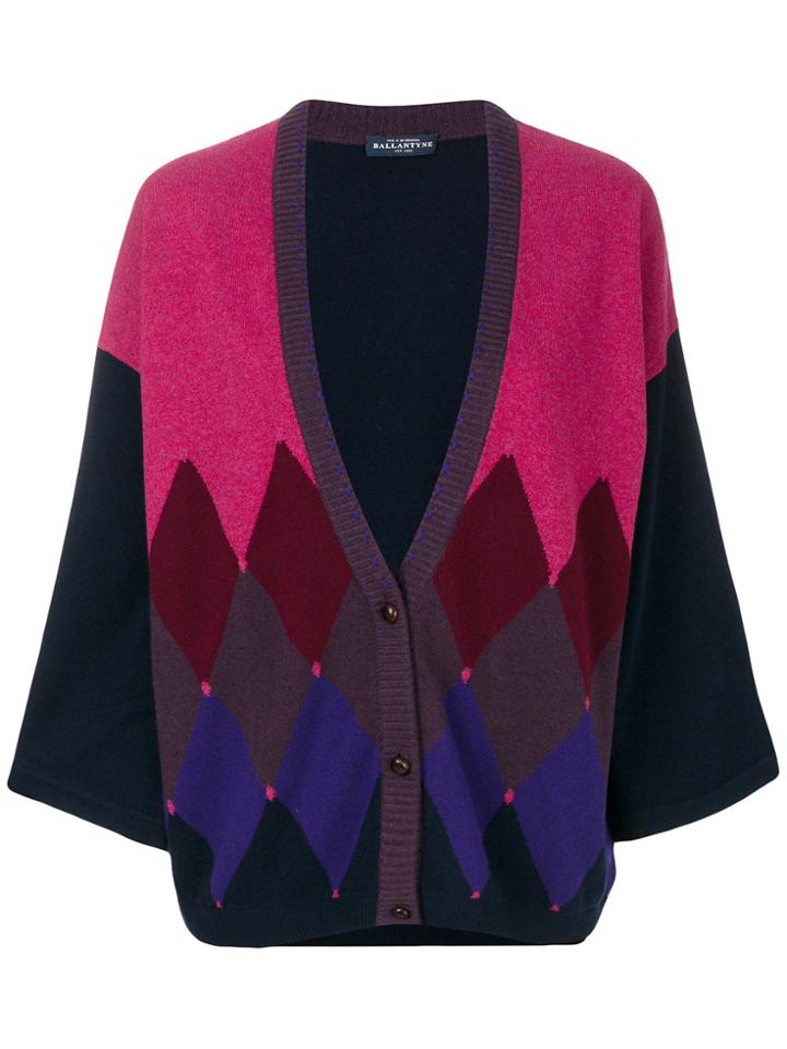 Ballantyne Patterned Cardigan - Pink & Purple