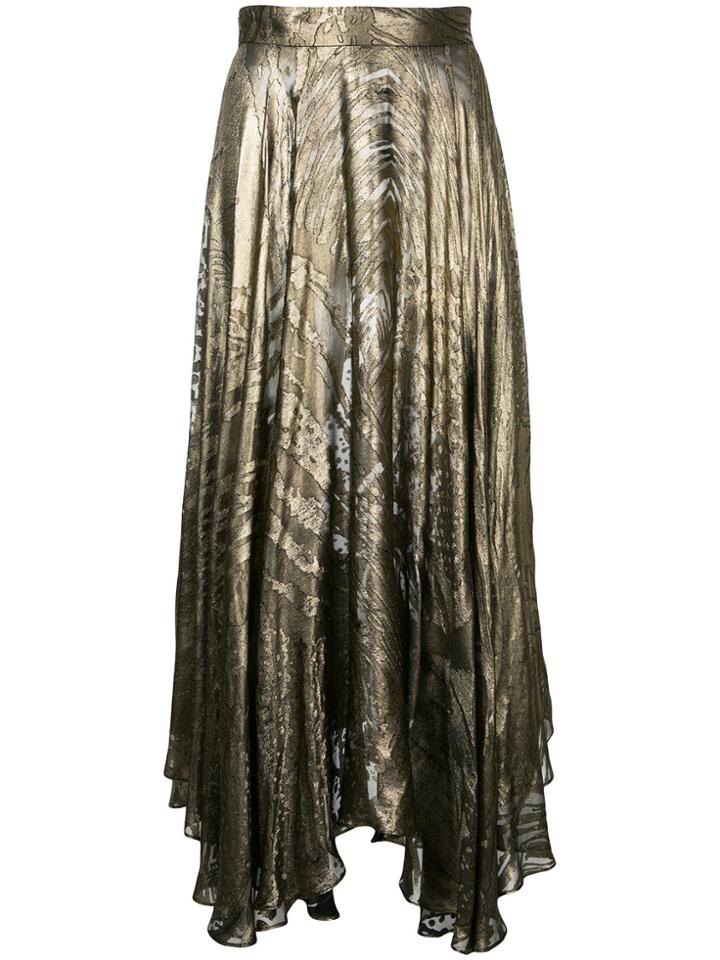 Bianca Spender Armour Silk Georgette Ptolemy Skirt - Metallic