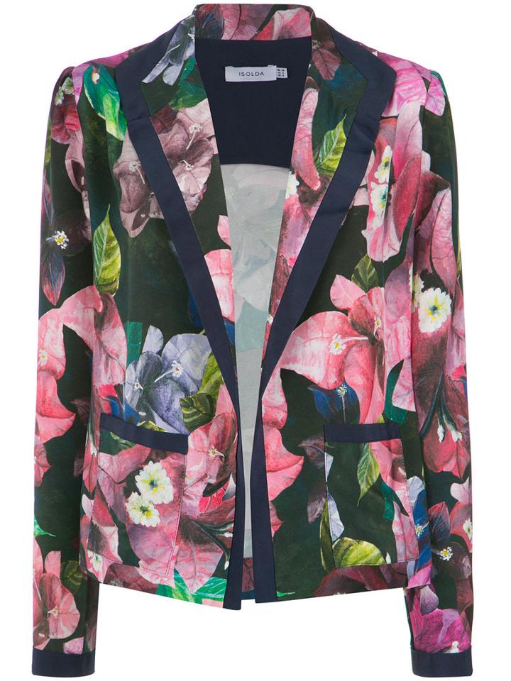 Isolda - Floral Print Blazer - Women - Silk - 36, Black, Silk
