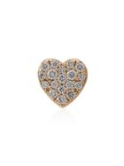 Loquet Diamond Heart Stud - Metallic