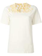 Maison Margiela Printed V-neck T-shirt, Women's, Size: Medium, Yellow/orange, Cotton