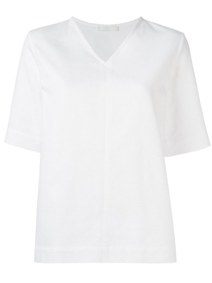 Peter Jensen Broderie Anglaise Panel Blouse, Women's, Size: Small, White, Cotton