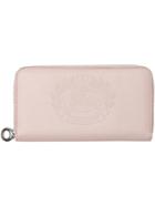 Burberry Embossed Crest Two-tone Leather Ziparound Wallet - Pink &