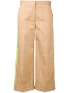 Off-white Check Wide Leg Trousers - Neutrals